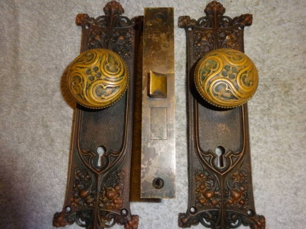 Antique Door lock set made by Chicago Lock Co.