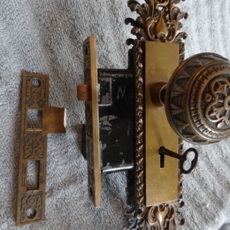 Antique Passage Lock Door Set