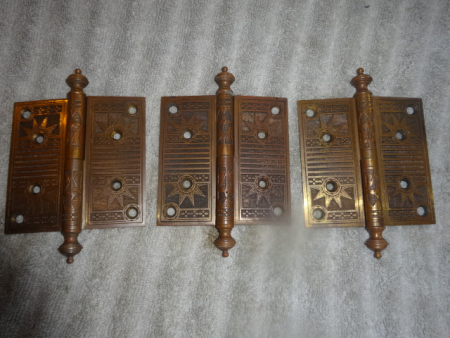 Set of Three Victorian Door Hinges by Corbin