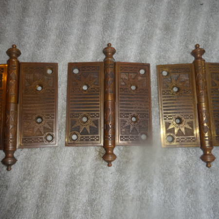 Set of Three Victorian Door Hinges by Corbin