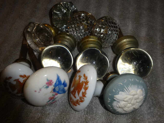 Original Vintage Glass Door Knobs