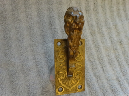 Antique Doorbell Lever with Mythical Creature for Mechanical Bell