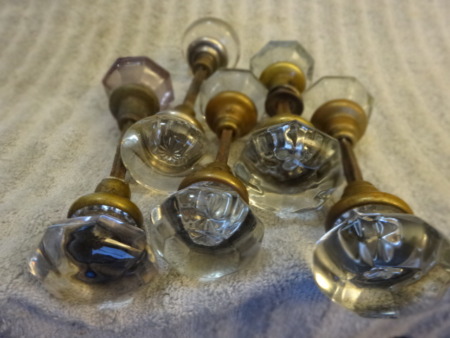 10 Original Glass Door Knobs