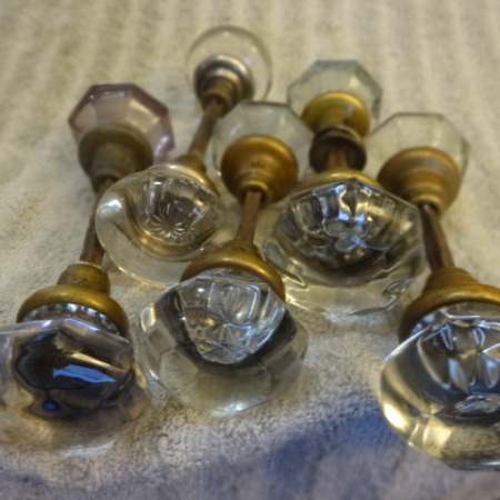 10 Original Glass Door Knobs