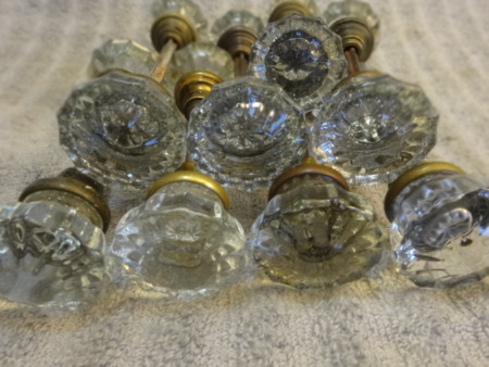 16 Antique Glass Door Knobs
