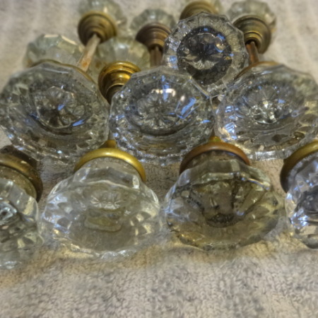 16 Antique Glass Door Knobs