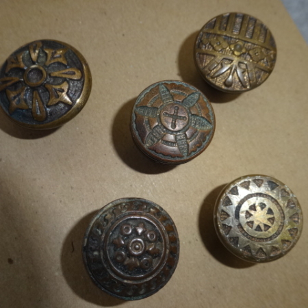 Five Antique Shutter Knobs