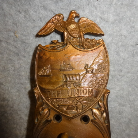 Antique Figural Union Door Plate