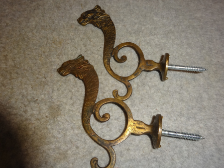 Antique Figural Lion Hooks