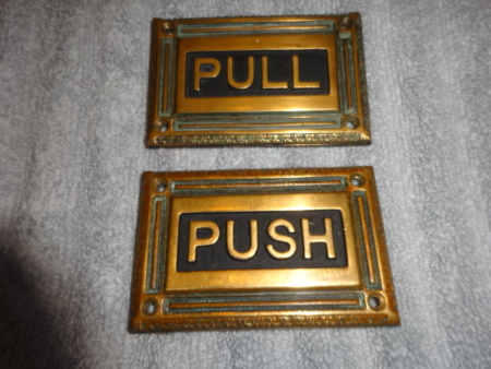 Antique Push & Pull Door Plates