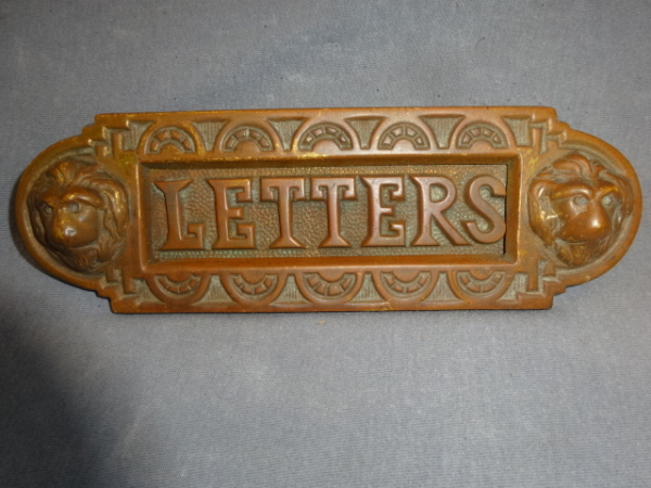 Antique brass letter slot