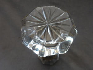 Antique Octagon Polished Cut Glass Knob
