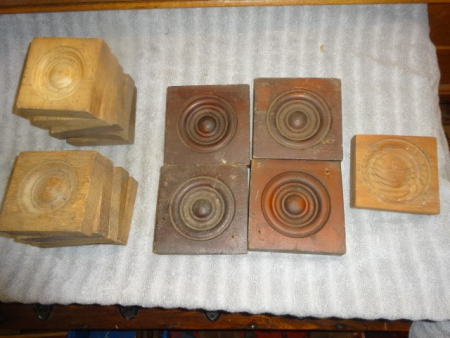 Antique Bullseye Rosette Plinth Door Trim