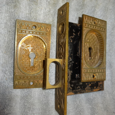 Antique Pocket Door Set by Lockwood