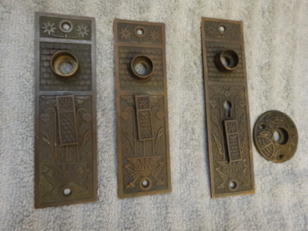 Set of 4 Antique Door Plates by Norwalk