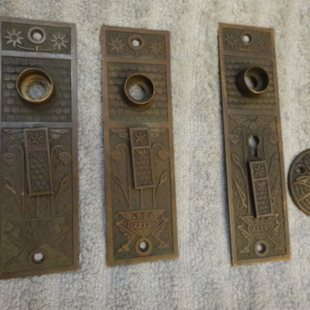 Set of 4 Antique Door Plates by Norwalk