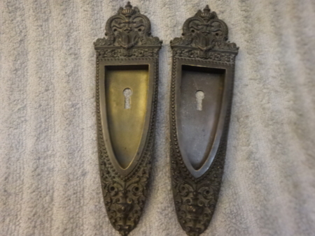 Original Bronze Pocket Door Plates Marked Sargent