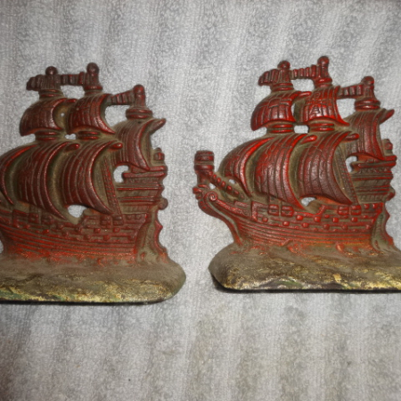 Antique Ship Bookends