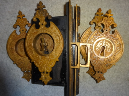 Original Antique Pocket Lock Door Set